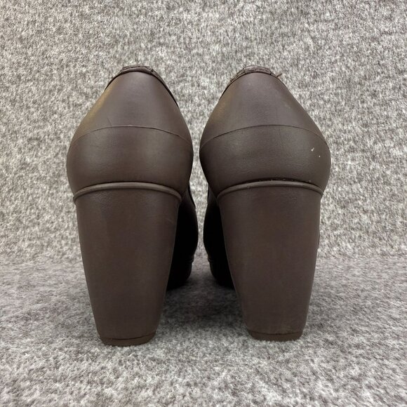 ✅Crocs Lena Womens 7W Cap Toe Wedge Brown Slip-On Heel Pumps Casual Comfort Shoe - Picture 7 of 11